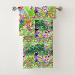 Conjunto De Toalhas Caça de Ovos de Páscoa