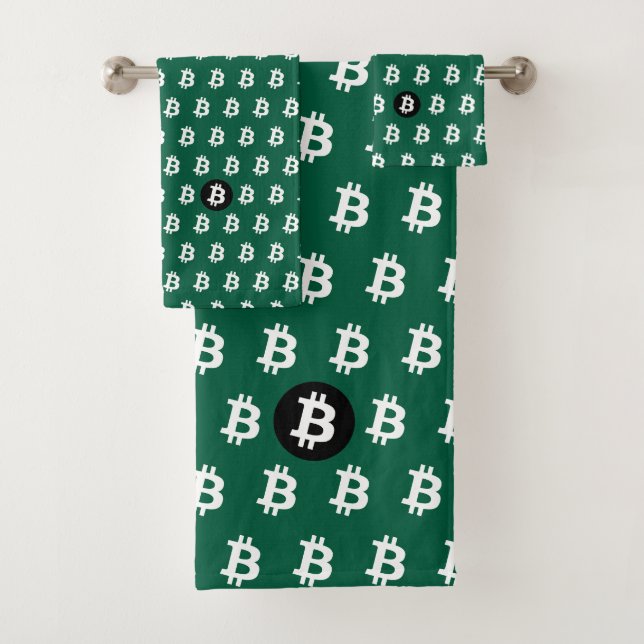 Conjunto De Toalhas Caçador de Bitcoin Verde (Insitu)