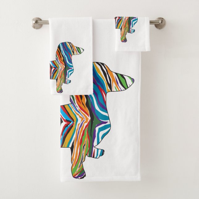 Conjunto De Toalhas Cachorro Salsicha Psicodélico Fofo (Insitu)
