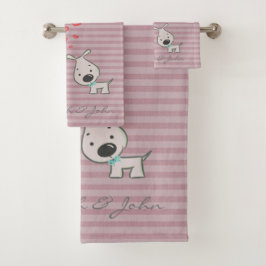 Conjunto De Toalhas Cachorros de Desenho Animado Fofo Apaixonados,List