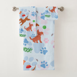 Conjunto De Toalhas Cachorros e Gatinhos