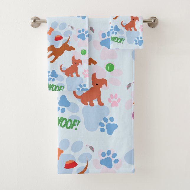 Conjunto De Toalhas Cachorros e Gatinhos (Insitu)
