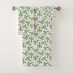 Conjunto De Toalhas Cacto ilustrado & teste padrão de flores