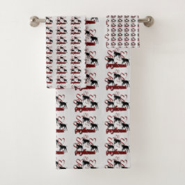 Conjunto De Toalhas Cães De Greyhound E Corações Vermelhos