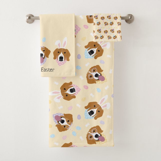 Conjunto De Toalhas Cães felzs pascoa (Insitu)