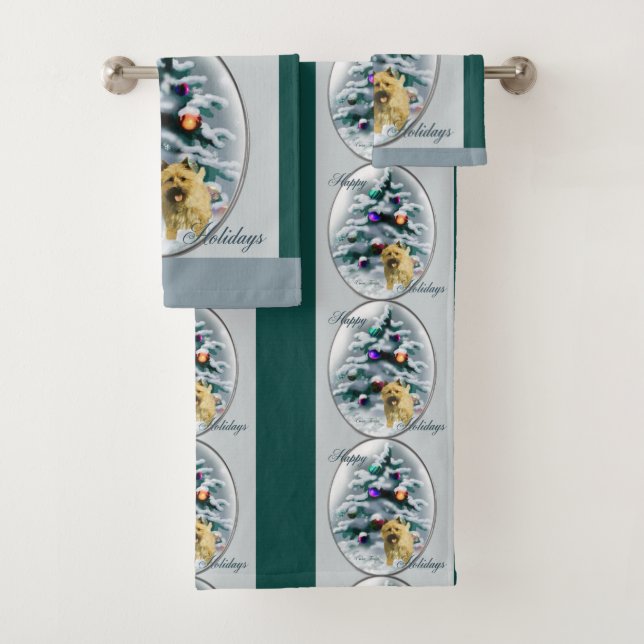 Conjunto De Toalhas Cairn Terrier Christmas (Insitu)