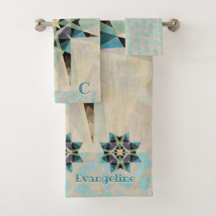 Conjunto De Toalhas Caleidescópio de Aquarelas Distintas - Personaliza