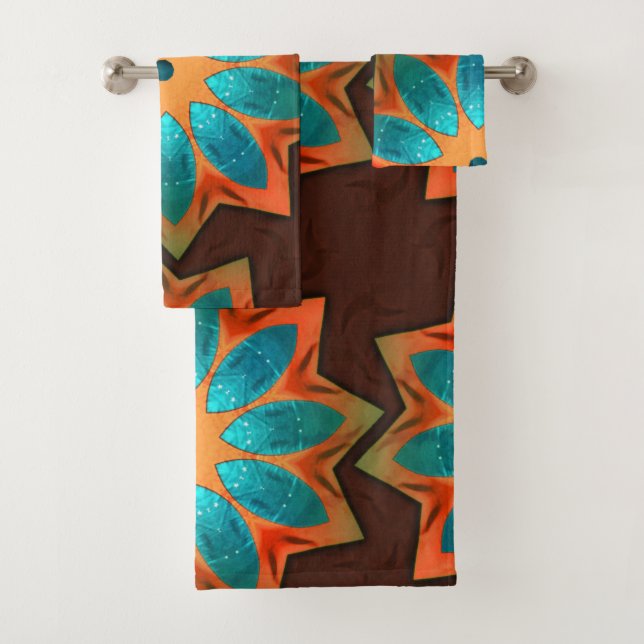 Conjunto De Toalhas Caleidoscópio circular numa mistura de madeira e c (Insitu)