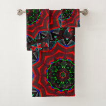 caleidoscópio com gradiente circular, verde e verm