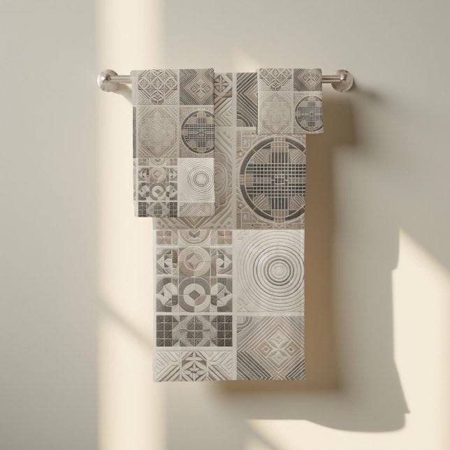 Conjunto De Toalhas Caleidoscópio geométrico Legal Terra (Criador carregado)