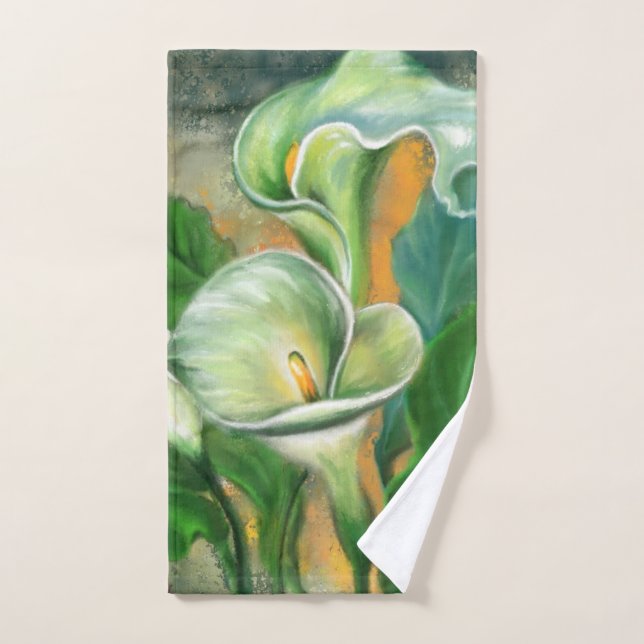 Conjunto De Toalhas Calla Lily Flower Bath Totoset Painting (Toalha de mão)