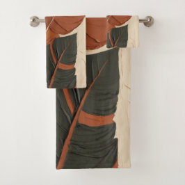 Conjunto De Toalhas Camadas inspiradas | Pintura de Folha Moderna