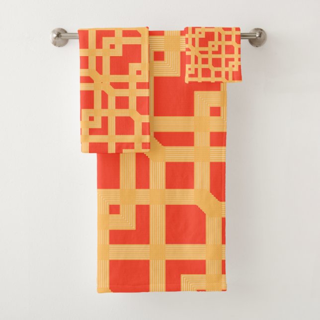 Conjunto De Toalhas Camadas Quadradas Douradas (Insitu)