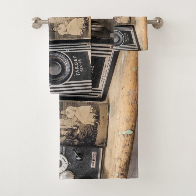 Conjunto De Toalhas Câmeras Vintage com impressão Vintage (Insitu)