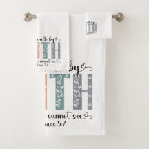 Caminhar pela Fé Versículo Bíblico Floral Boho Cri