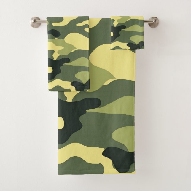 Conjunto De Toalhas Camo Camping Hunting Green Camouflage (Insitu)