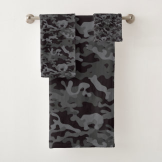 Conjunto De Toalhas CAMO Cinza e preto