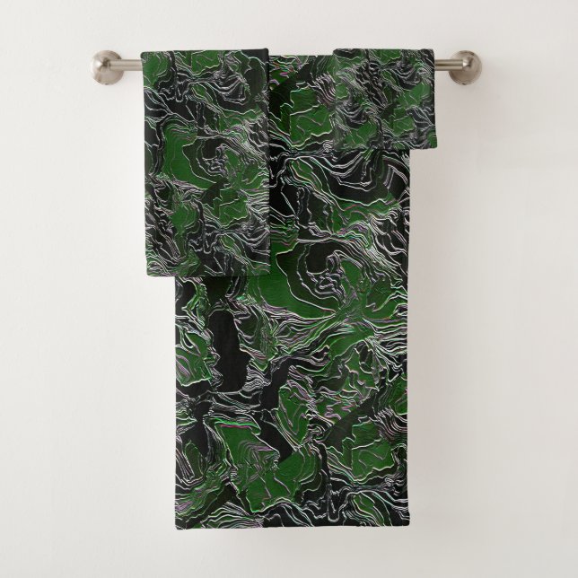 Conjunto De Toalhas Camo Exército Verde (Insitu)