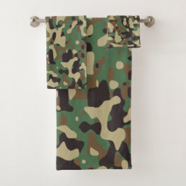 Conjunto De Toalhas Camouflage Padrão do Exército Verde Fadiga Design