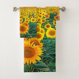 Conjunto De Toalhas Campo do Ouro Sunflower Sunrise