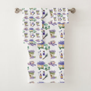 Conjunto De Toalhas Campos de Lavanda da Vintage