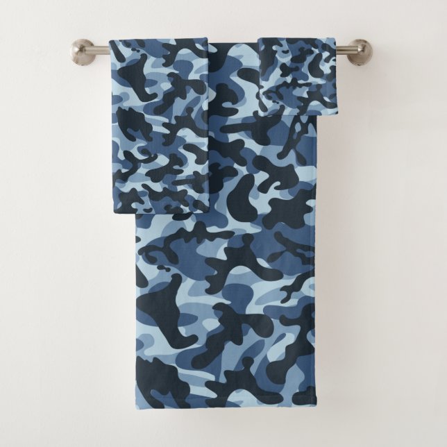 Conjunto De Toalhas Camuflagem Azul (Insitu)