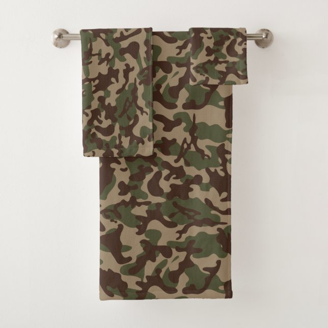 Conjunto De Toalhas Camuflagem de madeira profunda (Insitu)
