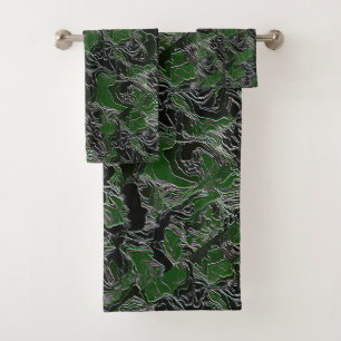 Conjunto De Toalhas Camuflagem do Exército Verde