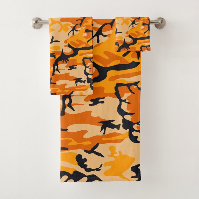 Conjunto De Toalhas Camuflagem Laranja, Militar, Exército (Insitu)