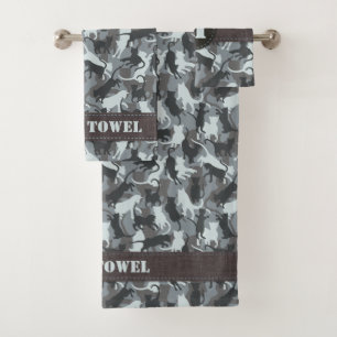 Conjunto De Toalhas Camuflagem Urbana de Gatos