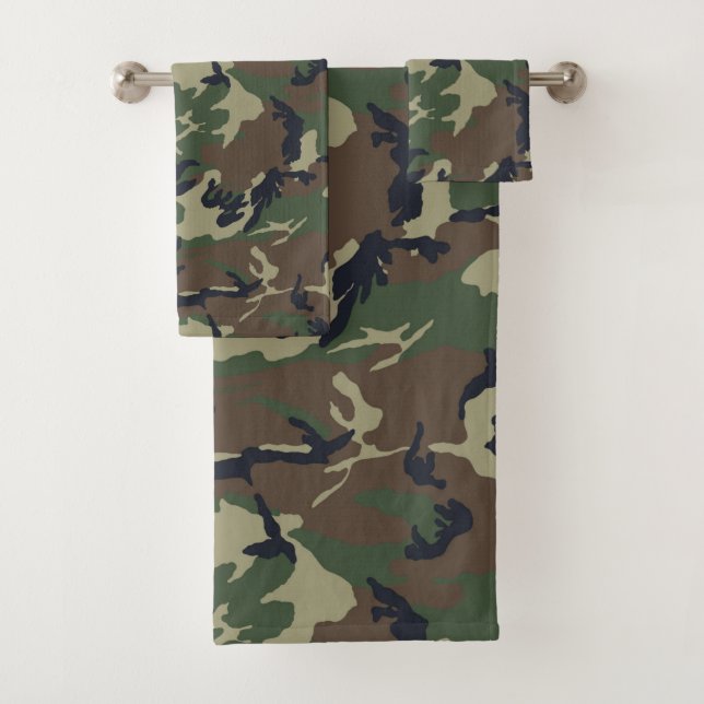 Conjunto De Toalhas Camuflagem verde-castanha (Insitu)