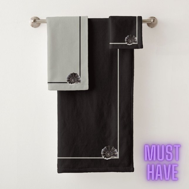 Conjunto De Toalhas Cana-do-mar Elegante monocromática neutra (Criador carregado)