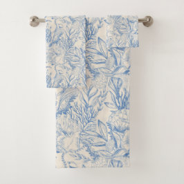 Conjunto De Toalhas Canvas verde-marinha elegante