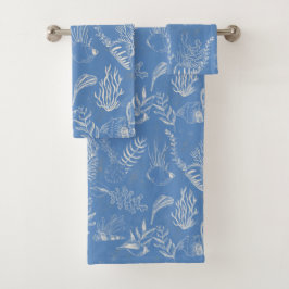 Conjunto De Toalhas Canvas verde-marinha elegante