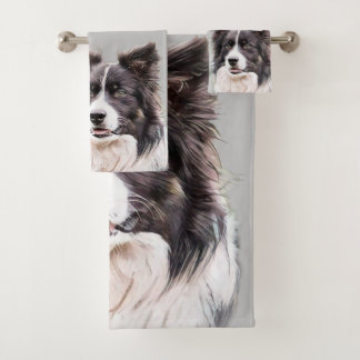 Conjunto De Toalhas Cão Collie de Borda
