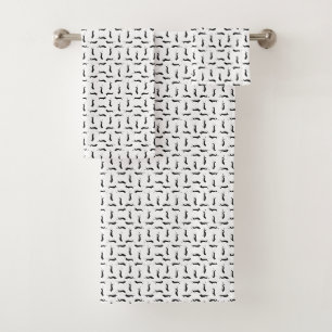 Conjunto De Toalhas Cão de Dachshund Silhuettes COR DE FUNDO PERSONAL