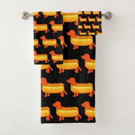 Conjunto De Toalhas Cão Quente Adorável Dachshund