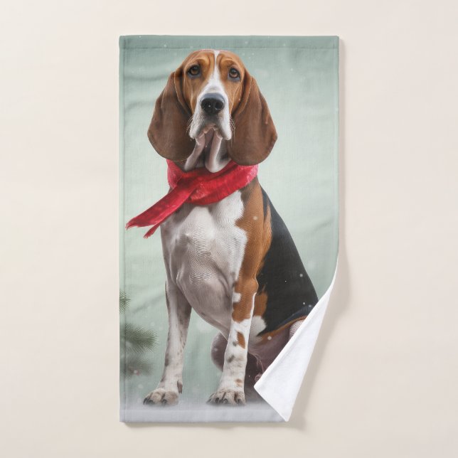 Conjunto De Toalhas Cão Treeing Walker Coonhound na neve de Natal (Toalha de mão)