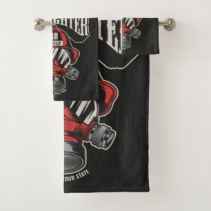 Conjunto De Toalhas Capacete de Bombeiros Personalizado