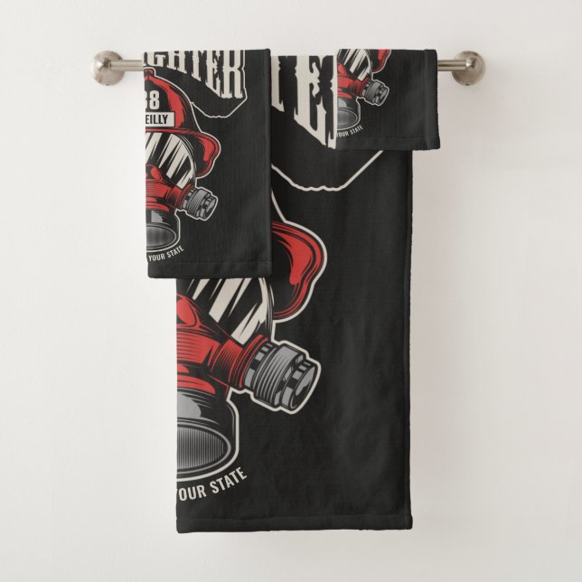 Conjunto De Toalhas Capacete de Bombeiros Personalizado (Insitu)