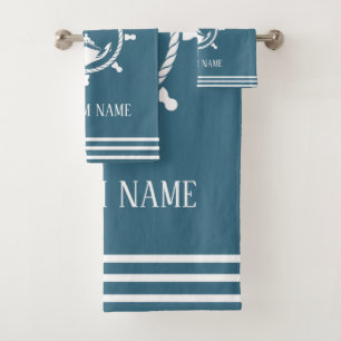 Conjunto De Toalhas Capitão Boat Anchor Marine Blue