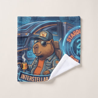 Conjunto De Toalhas Capivara Ciborgue Caminhoneiro Espacial Arte Neon