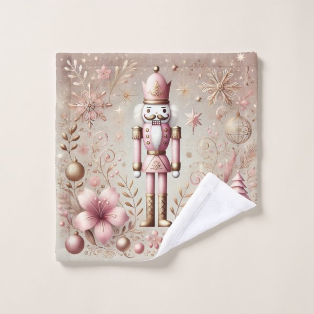 Conjunto De Toalhas Caprichoso Elegante Rosa e Dourado Pastel Quebra-N (Pano de lavar)