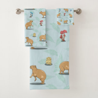Conjunto De Toalhas Capybara Pattern