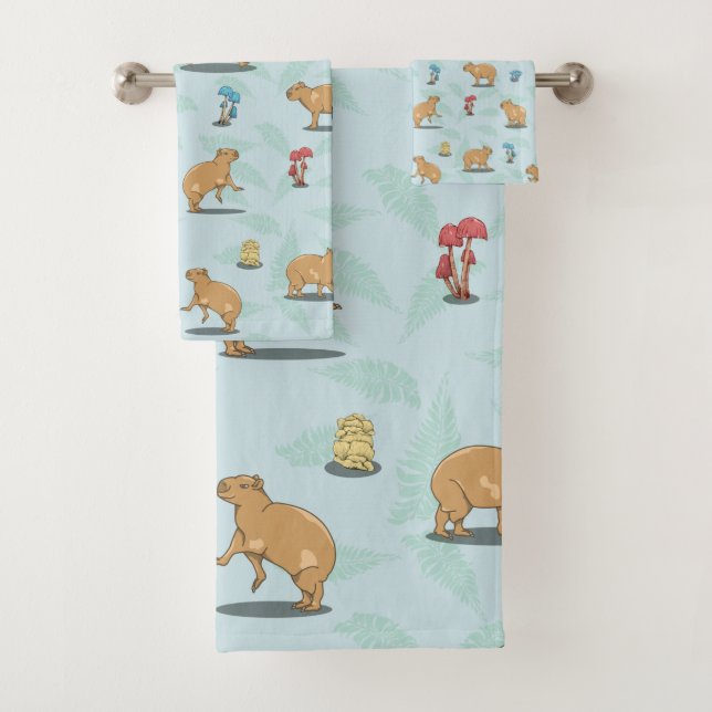 Conjunto De Toalhas Capybara Pattern (Insitu)