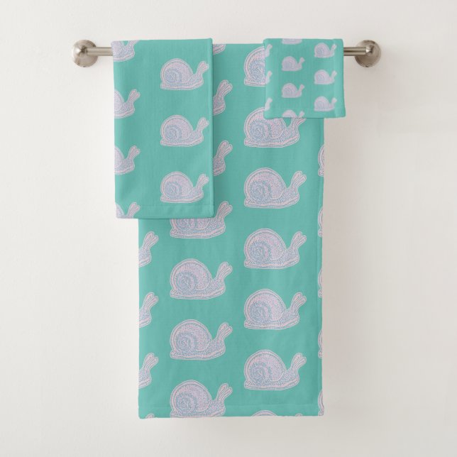 Conjunto de Toalhas Caramujo Verde Pastel (Insitu)