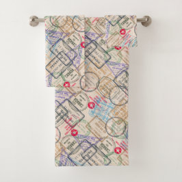 Conjunto De Toalhas Carimbos do Passport Viagem