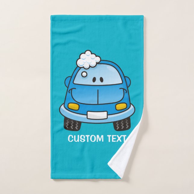 Conjunto De Toalhas Carro Azul com Bolhas (Toalha de mão)