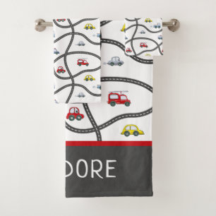 Conjunto De Toalhas Carro-Crianças Personalizado E Bonito