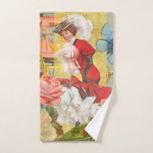 Conjunto De Toalhas Carruagem de diversão da mulher vitoriana